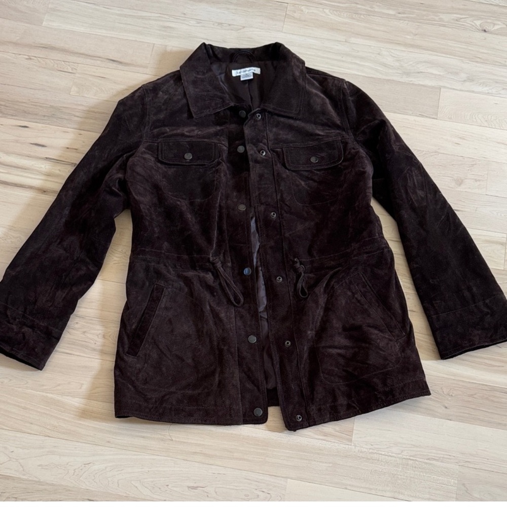 Vintage Liz Claiborne Chocate Brown suede jacket, Boho, Hippie, western